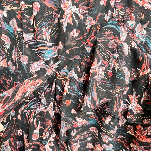 IRO Beaumont mini dress floral pattern size FR 40 / US 8 black pink - Picture 6 of 8